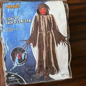 Spirit Light-Up Jack-O-Lantern Costume for Kids - Brown Size: M 8-10